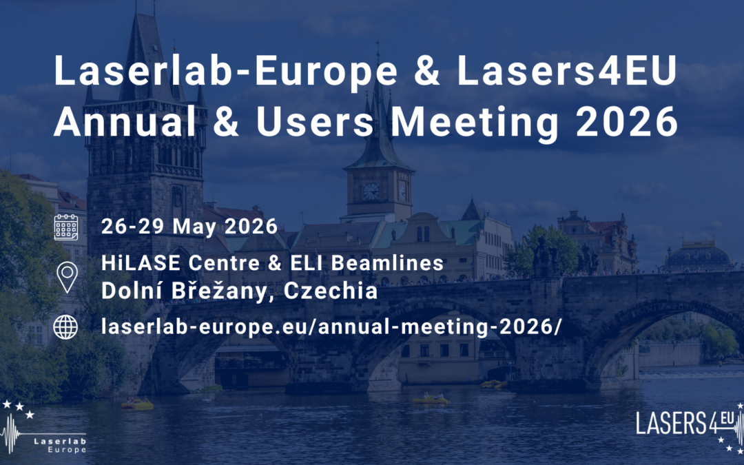 Registration is now open for the Laserlab-Europe & Lasers4EU Annual & Users Meeting, 26-29 May 2026, Dolní Břežany, Czechia